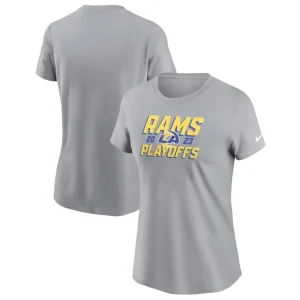 Los angeles rams nike womens 2023 nfl playoffs iconic t shirt Gray