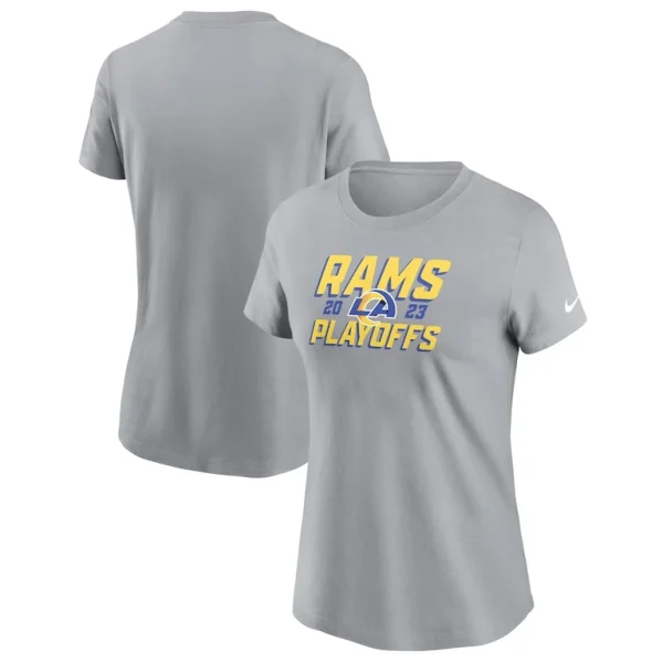 Los angeles rams nike womens 2023 nfl playoffs iconic t shirt Gray