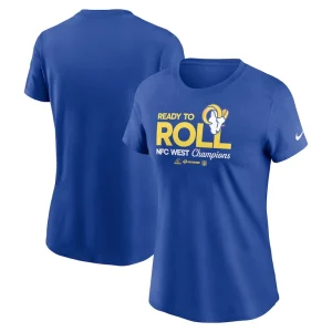 Los angeles rams nike womens 2024 nfc west division champions locker room trophy collection t shirt Royal