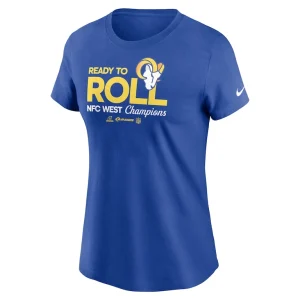Los angeles rams nike womens 2024 nfc west division champions locker room trophy collection t shirt Royal M