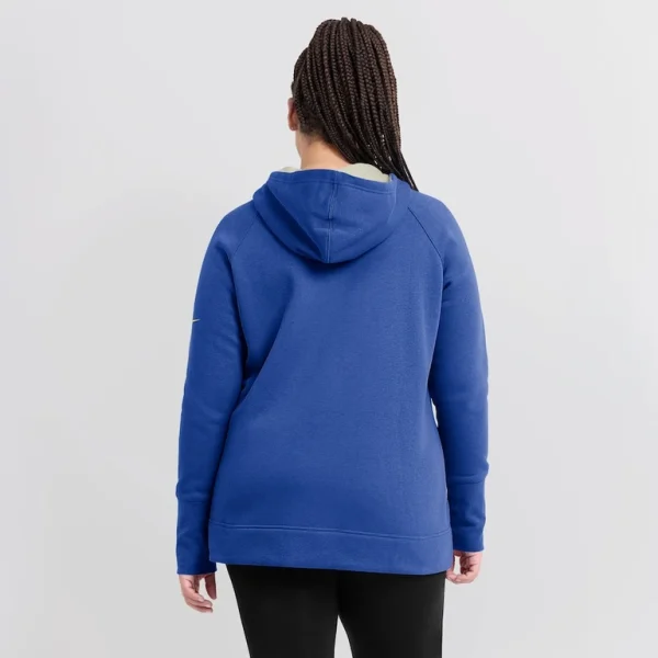 Los angeles rams nike womens asymmetrical raglan full zip hoodie Royal XL