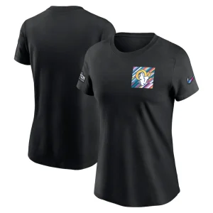 Los angeles rams nike womens crucial catch sideline tri blend t shirt Black