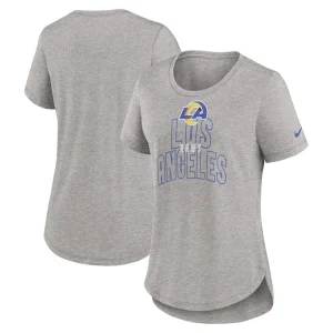 Los angeles rams nike womens fashion tri blend t shirt Heather gray