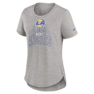 Los angeles rams nike womens fashion tri blend t shirt Heather gray S