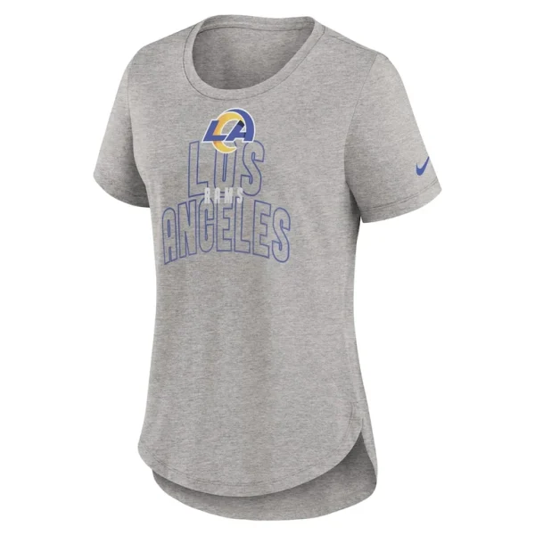 Los angeles rams nike womens fashion tri blend t shirt Heather gray S