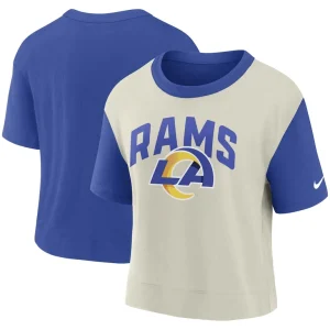 Los angeles rams nike womens high hip fashion t shirt Royalbone
