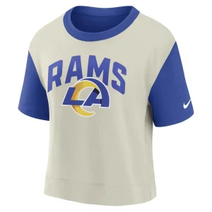 Los angeles rams nike womens high hip fashion t shirt Royalbone S