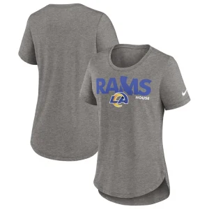 Los angeles rams nike womens local fashion tri blend t shirt Heather charcoal