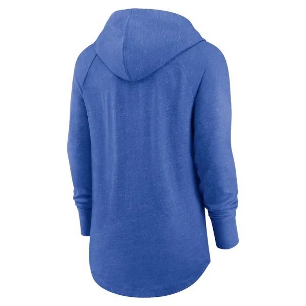 Los angeles rams nike womens minimal statement lightweight raglan funnel neck pullover hoodie Royal M
