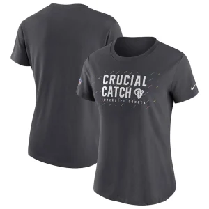 Los angeles rams nike womens nfl crucial catch performance t shirt anthracite Multi