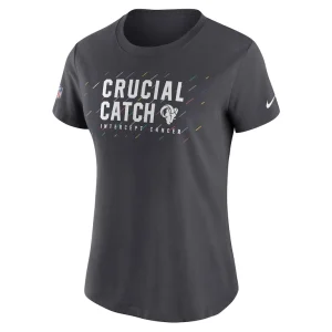 Los angeles rams nike womens nfl crucial catch performance t shirt anthracite Multi S