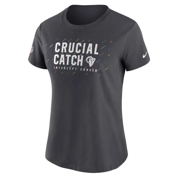 Los angeles rams nike womens nfl crucial catch performance t shirt anthracite Multi S