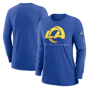 Los angeles rams nike womens prime split long sleeve t shirt Royal