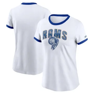 Los angeles rams nike womens rewind ringer t shirt White
