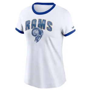 Los angeles rams nike womens rewind ringer t shirt White S