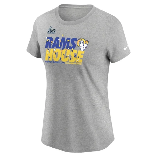 Los angeles rams nike womens super bowl lvi champions confetti t shirt Heathered gray M