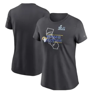 Los angeles rams nike womens super bowl lvi champions hometown t shirt anthracite Multi