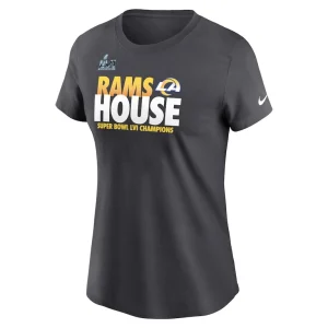 Los angeles rams nike womens super bowl lvi champions local t shirt anthracite Multi M
