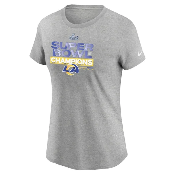 Los angeles rams nike womens super bowl lvi champions locker room trophy collection t shirt Heathered gray M