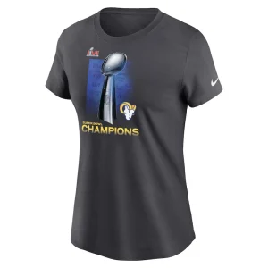 Los angeles rams nike womens super bowl lvi champions lombardi trophy t shirt anthracite Multi M