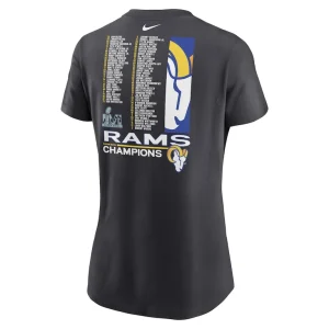 Los angeles rams nike womens super bowl lvi champions roster t shirt anthracite Multi L