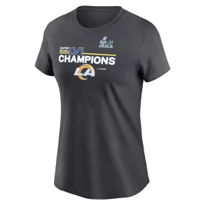 Los angeles rams nike womens super bowl lvi champions roster t shirt anthracite Multi M