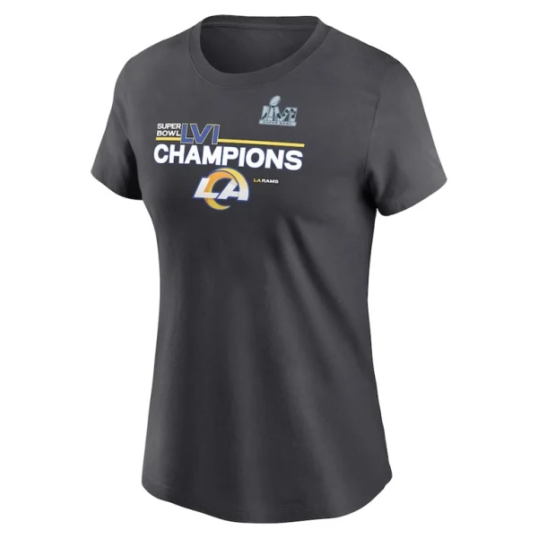 Los angeles rams nike womens super bowl lvi champions roster t shirt anthracite Multi M