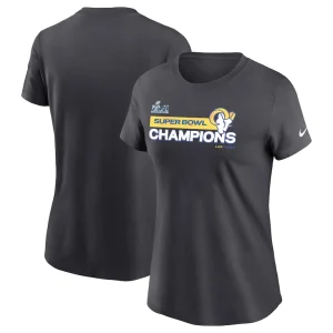 Los angeles rams nike womens super bowl lvi champions t shirt anthracite Multi