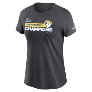 Los angeles rams nike womens super bowl lvi champions t shirt anthracite Multi M