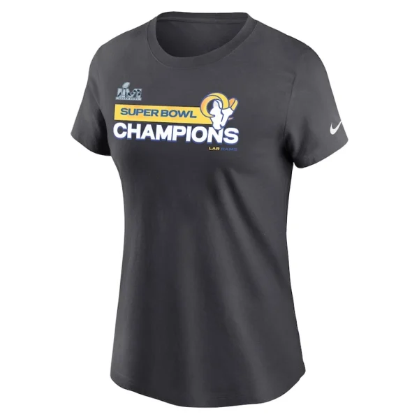 Los angeles rams nike womens super bowl lvi champions t shirt anthracite Multi M