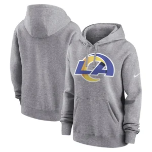 Los angeles rams nike womens team logo club fleece pullover hoodie Heather gray