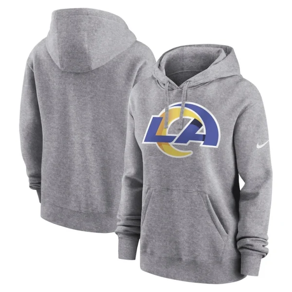 Los angeles rams nike womens team logo club fleece pullover hoodie Heather gray