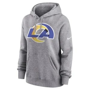 Los angeles rams nike womens team logo club fleece pullover hoodie Heather gray S