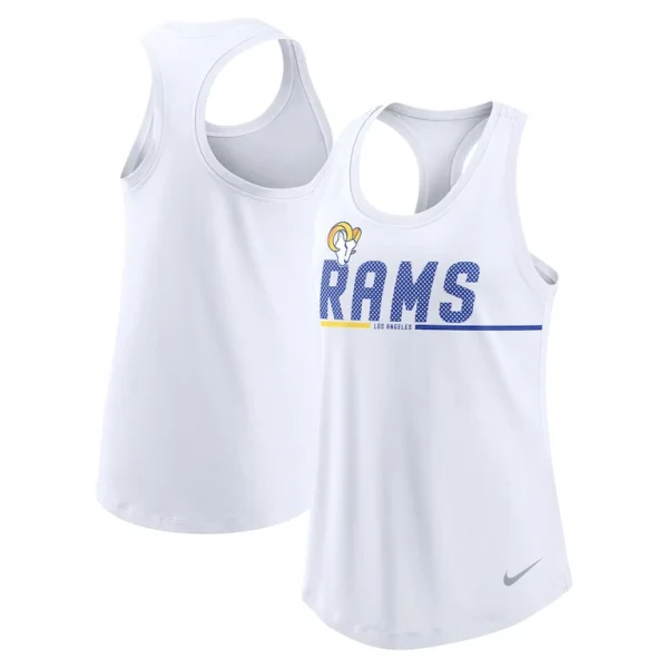 Los angeles rams nike womens team name city tri blend racerback tank top White