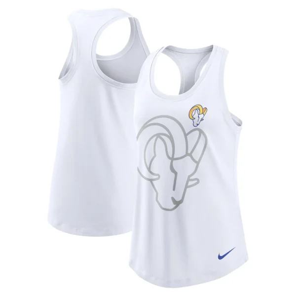 Los angeles rams nike womens tri blend scoop neck racerback tank top White