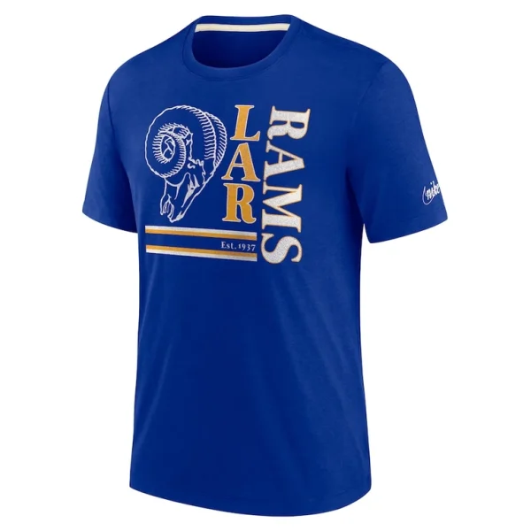 Los angeles rams nike wordmark logo tri blend t shirt Royal M