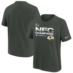 Los angeles rams nike youth 2021 nfc champions locker room trophy collection t shirt anthracite Multi
