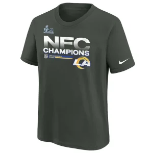 Los angeles rams nike youth 2021 nfc champions locker room trophy collection t shirt anthracite Multi Yth M