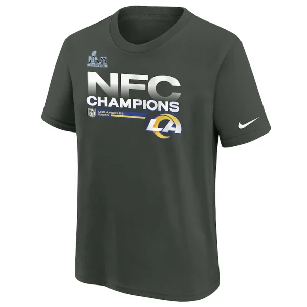 Los angeles rams nike youth 2021 nfc champions locker room trophy collection t shirt anthracite Multi Yth M