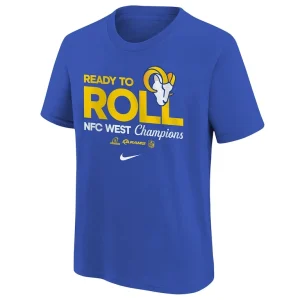 Los angeles rams nike youth 2024 nfc west division champions locker room trophy collection t shirt Royal Yth M