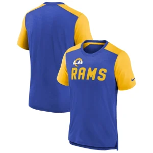 Los angeles rams nike youth colorblock team name t shirt Heathered royalheathered gold
