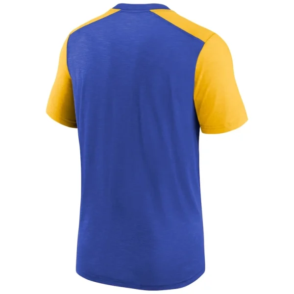 Los angeles rams nike youth colorblock team name t shirt Heathered royalheathered gold Yth L