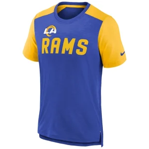Los angeles rams nike youth colorblock team name t shirt Heathered royalheathered gold Yth M