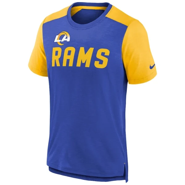 Los angeles rams nike youth colorblock team name t shirt Heathered royalheathered gold Yth M