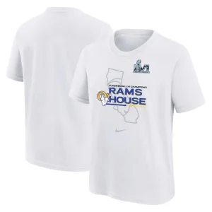 Los angeles rams nike youth super bowl lvi champions hometown t shirt White
