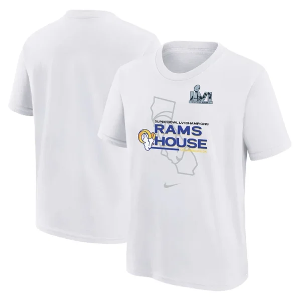Los angeles rams nike youth super bowl lvi champions hometown t shirt White