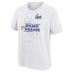 Los angeles rams nike youth super bowl lvi champions hometown t shirt White Yth M