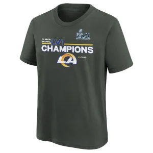 Los angeles rams nike youth super bowl lvi champions roster t shirt anthracite Multi Yth M