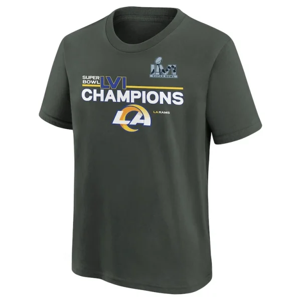Los angeles rams nike youth super bowl lvi champions roster t shirt anthracite Multi Yth M