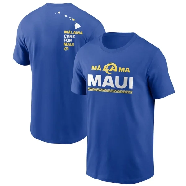 Los angeles rams x maui relief nike t shirt Royal
